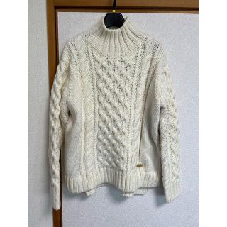 ブルーレーベルクレストブリッジ(BLUE LABEL CRESTBRIDGE)の美品 大人気 ブルーレーベルクレストブリッジ ハイネックニット 白 38(ニット/セーター)