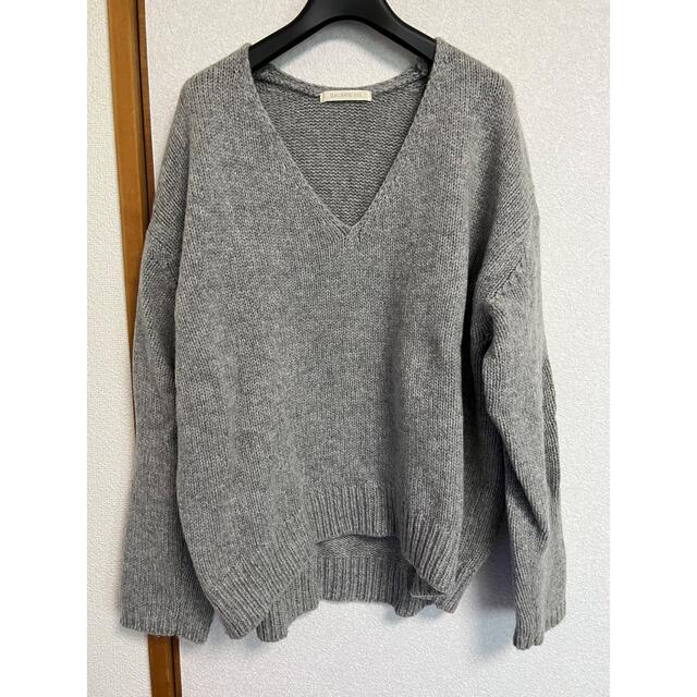 美品 大人気 ギャルリーヴィー 定番 ウールニット Vネック グレー S