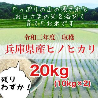 山の湧き水で育てたお米  農家直送 兵庫県産ヒノヒカリ 20kg(10kg×2)(米/穀物)