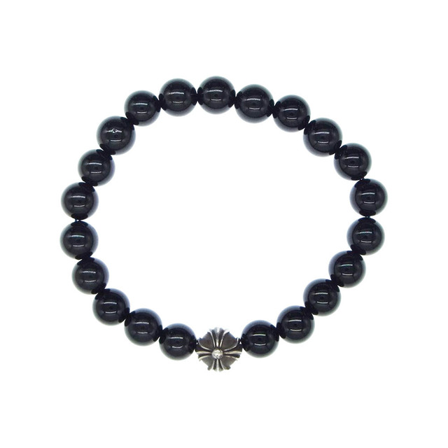 Chrome Hearts(クロムハーツ)のCHROME HEARTS クロムハーツ（原本無） ブレスレット BEAD 8ｍｍ オニキス ビーズ ブレスレット ブラック系【中古】 メンズのアクセサリー(ブレスレット)の商品写真