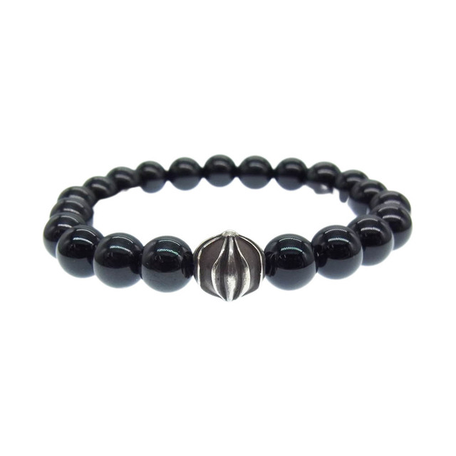 Chrome Hearts(クロムハーツ)のCHROME HEARTS クロムハーツ（原本無） ブレスレット BEAD 8ｍｍ オニキス ビーズ ブレスレット ブラック系【中古】 メンズのアクセサリー(ブレスレット)の商品写真