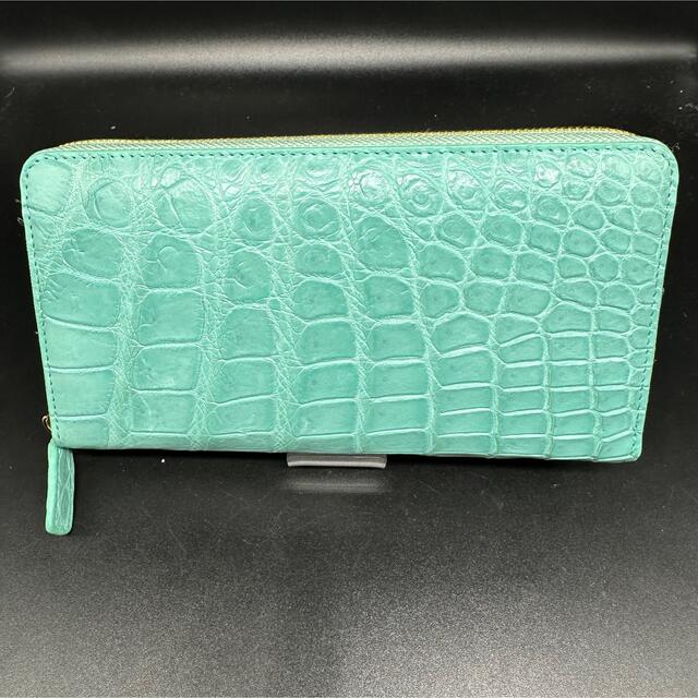本物保証・一枚革】 ◇シャムクロコダイル 長財布 ミントグリーン M