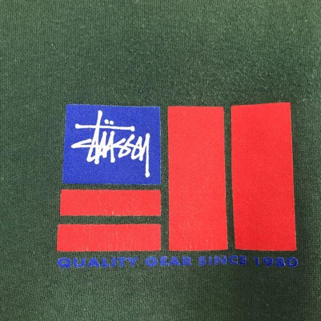 90sオールドステューシー 】肉厚M~Lスウェットトレーナーstussy緑. 高