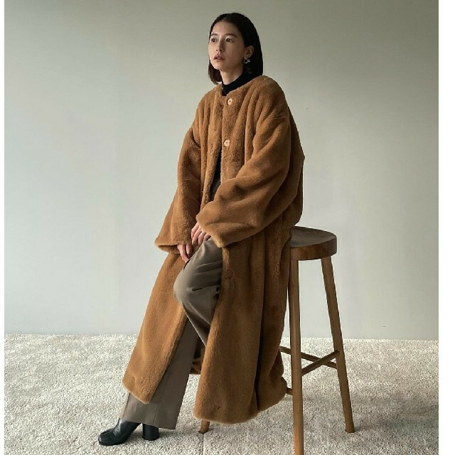 CLANE NO COLLAR LICO FUR COAT リコファーコート - ロングコート