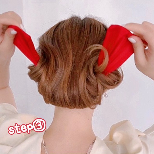 ヘアアクセ 簡単 アレンジ シニヨン デフトバン 無地 ターコイズ ブルー レディースのヘアアクセサリー(その他)の商品写真