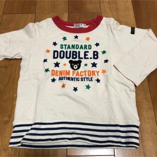 ダブルビー(DOUBLE.B)のミキハウス　ダブルビー　刺繍　長袖Tシャツ　90(Tシャツ/カットソー)