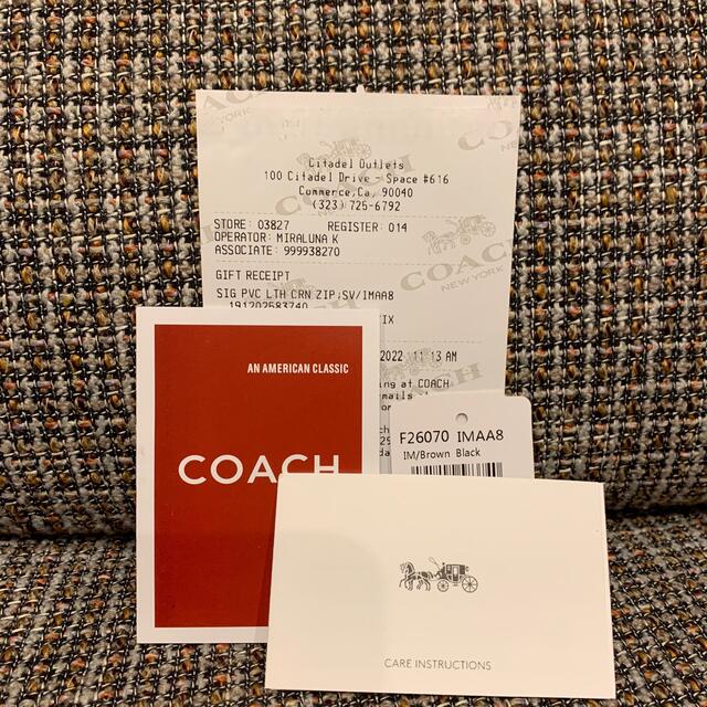 COACH(コーチ)のショプバ・箱付き　26070 コーチ　長財布　ホワイトライン×ブルーライン メンズのファッション小物(長財布)の商品写真