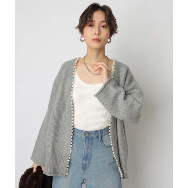 Arpege Story 完売品 パール付ローゲージカーディガン カーディガン Arpege Story 完売品 パール付ローゲージカーディガン カーディガン