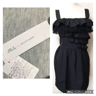 ジルスチュアート(JILLSTUART)のストロベリームーン様専用　ワンピース　タグ付き　未使用品　ブラック　ジル(ミニワンピース)