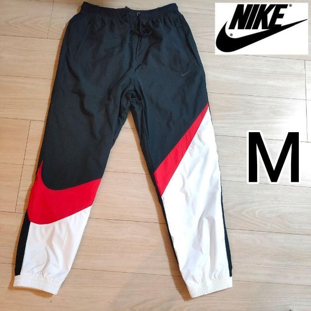 新品 NIKE ウーブン M トラックパンツ ジャージ ナイキ ナイロン 黒赤