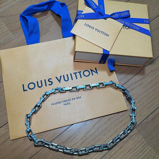 Authentic LOUIS VUITTON LV Chain Link Cuban Necklace Virgil Abloh Men M69987