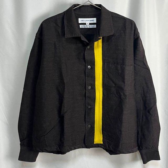 90s フランス製 コムデギャルソンシャツ ライン オープンカラーシャツ