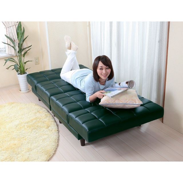 再入荷 3way 2分割ソファベッド ブラック(PVC) ソファベッド 再入荷 3way 2分割ソファベッド ブラック(PVC) ソファベッド