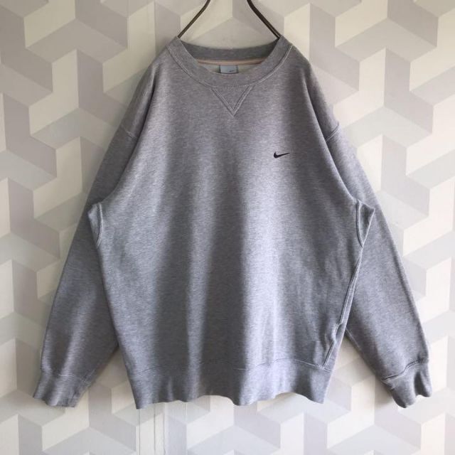 NIKE - 【ナイキ】Lサイズ 定番 刺繍ロゴ スウェットトレーナー グレー