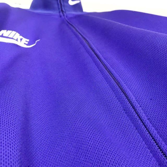 【90sヴィンテージ ナイキ】XL 刺繍ロゴ トラックジャケット 紫 nike.