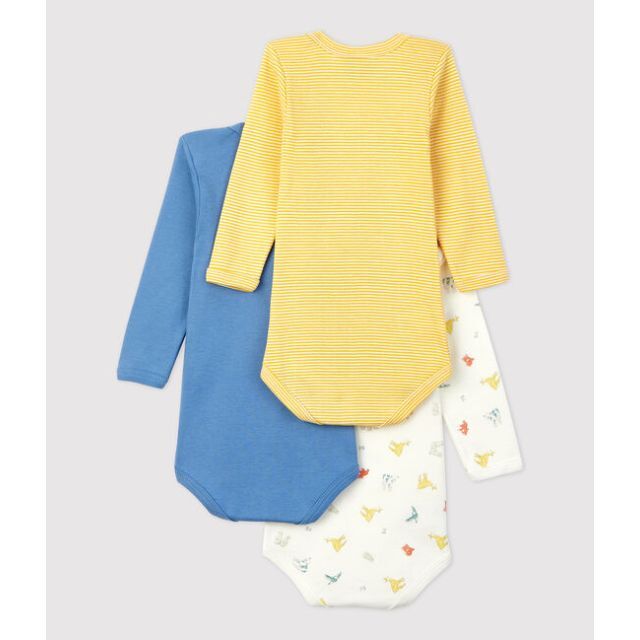 PETIT BATEAU(プチバトー)のrito様専用18m 長袖ボディ3枚組 動物プリント キッズ/ベビー/マタニティのベビー服(~85cm)(肌着/下着)の商品写真