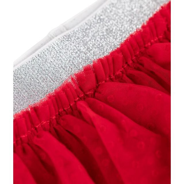 PETIT BATEAU(プチバトー)の新品未使用　プチバトー　36m 　チュール付きベロアカルソン　赤　レッド キッズ/ベビー/マタニティのベビー服(~85cm)(スカート)の商品写真