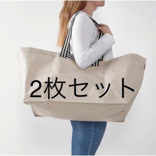 イケア(IKEA)のIKEA イケア キャリーバッグ L ライトベージュ ヨールスニグ 2枚(エコバッグ)