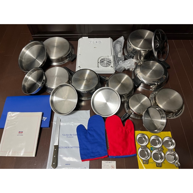 アムウェイ豪華セット☆インダク&鍋類&ナイフ&ミトン&レシピ本 www