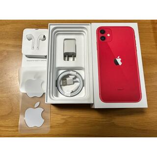アイフォーン(iPhone)のiPhone 11 (PRODUCT)RED 64 GB SIMフリー ケース付(スマートフォン本体)