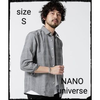 ナノユニバース(nano・universe)の【美品】【WEB限定】フレンチリネンミニレギュラーパターンシャツ 長袖(シャツ)