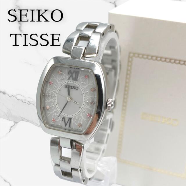 箱付き☆美品☆SEIKO TISSE☆電波ソーラー腕時計☆スワロフスキー