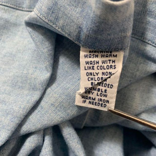 Ralph Lauren(ラルフローレン)のラルフローレン　シャンブレー　シャツ　長袖　青　90s 2XL 古着　ゆるだぼ メンズのトップス(シャツ)の商品写真