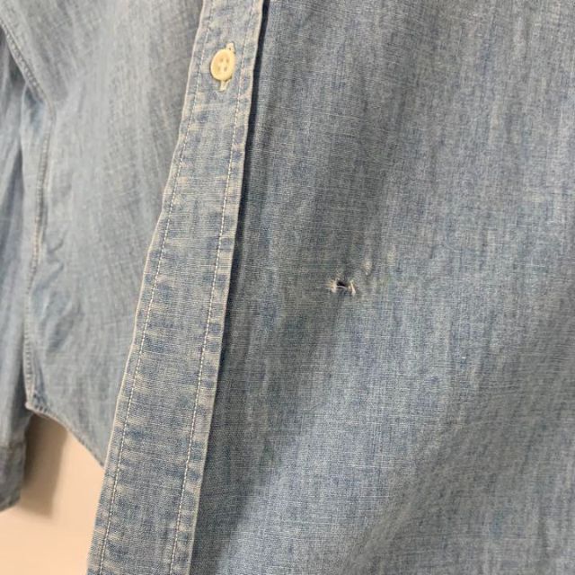 Ralph Lauren(ラルフローレン)のラルフローレン　シャンブレー　シャツ　長袖　青　90s 2XL 古着　ゆるだぼ メンズのトップス(シャツ)の商品写真
