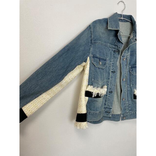 sacai デニムジャケット ツイード 切替-