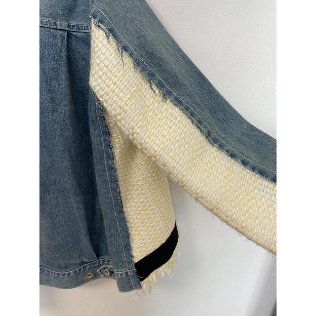 sacai デニムジャケット ツイード 切替 | chicshabu.com