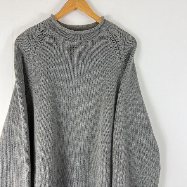 名作】90s j.crew ロールネック グレー コットン ニットセーター 日本最大級 www.previntec.com