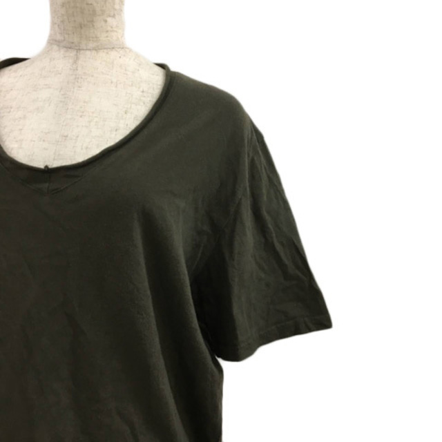 YEVS(イーブス)のイーブス カットソー Tシャツ プルオーバー Vネック 無地 半袖 L 緑 レディースのトップス(カットソー(半袖/袖なし))の商品写真