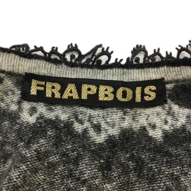 FRAPBOIS(フラボア)のフラボア セーター ニット プルオーバー カシミヤ混 長袖 1 黒 グレー レディースのトップス(ニット/セーター)の商品写真