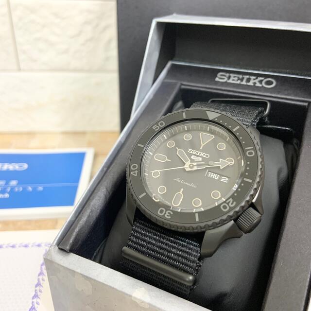 未使用】SEIKO 5 スポーツ SBSA025 ブラック 黒 自動巻 裏スケ メンズ 時計 メンズ 時計 高性能 