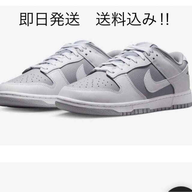 新種値下げ!NIKE ダンクローGrey and White 28cm