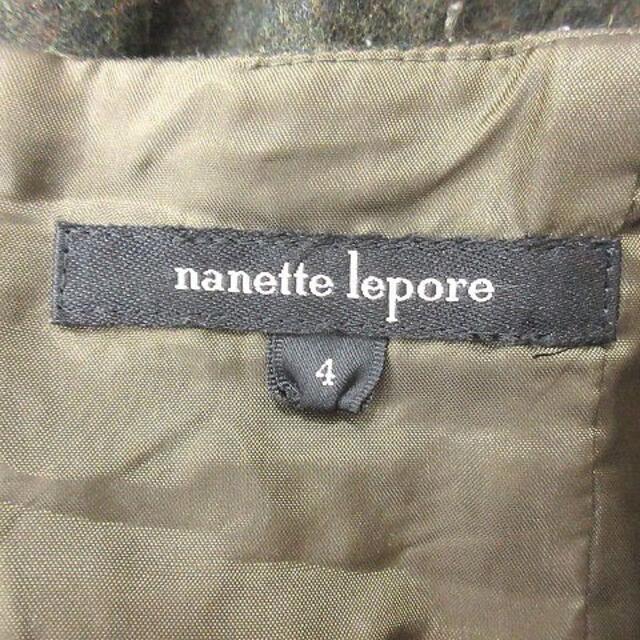 Nanette Lepore(ナネットレポー)のナネットレポー フレアスカート ミニ ウール 4 カーキ レディースのスカート(ミニスカート)の商品写真