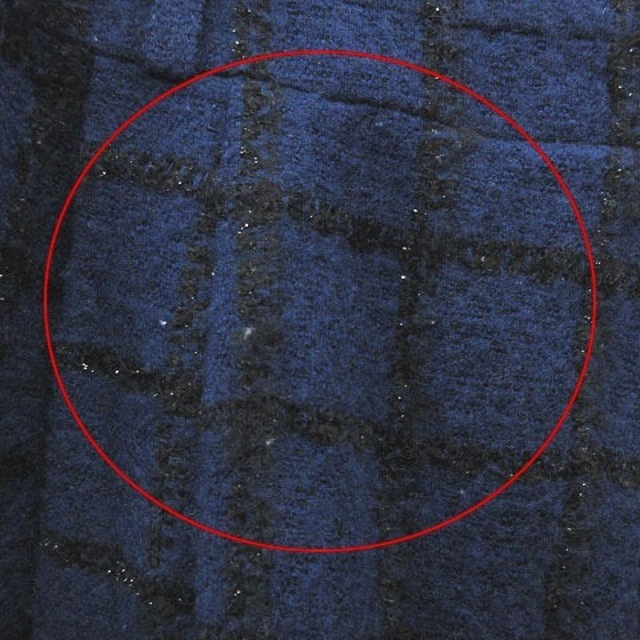 KNAVE(ネイヴ)のネイヴ フレアスカート ミニ 格子柄 ラメ 2 紺 ネイビー 黒 ブラック レディースのスカート(ミニスカート)の商品写真