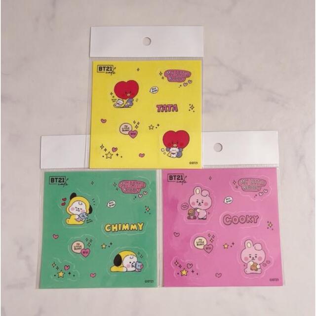 防弾少年団(BTS)(ボウダンショウネンダン)のBT21 BT21カフェ　グッズ マンネライン シール3枚セット エンタメ/ホビーのタレントグッズ(アイドルグッズ)の商品写真