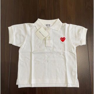 コムデギャルソン(COMME des GARCONS)の新品 タグ付 プレイコムデギャルソン キッズ ポロシャツ ホワイト 2(Tシャツ/カットソー)