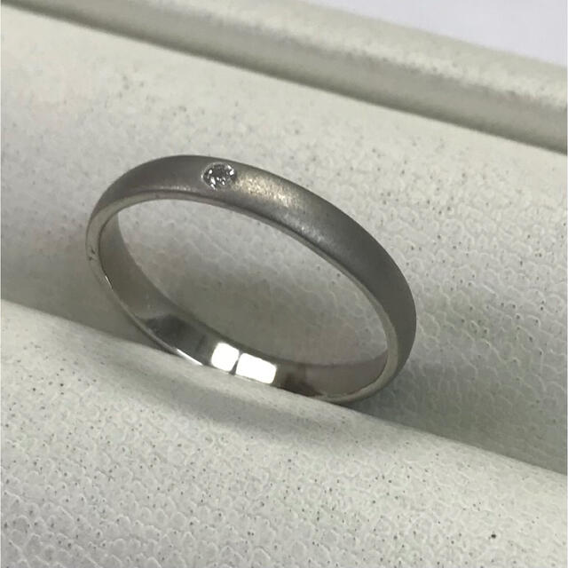 ☆サイズ12号☆プラチナPt900/ダイヤモンド・甲丸リング☆マット仕上げ