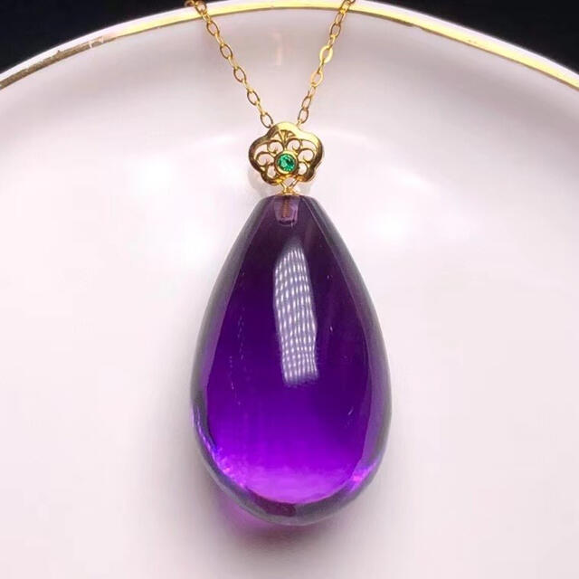 【美品】１８ｋ　アメジスト　ペンダントトップ