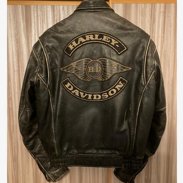 HARLEYDAVIDSONHARLEY DAVIDSON ダメージ加工　革ジャン　ビックロゴ‼️