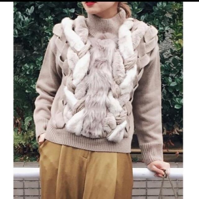 Ameri VINTAGE FUR BRAID CABLE KNIT ニット