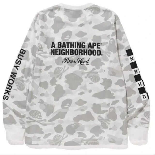 メンズBAPE × NEIGHBORHOOD CAMO TEE WHITE - Tシャツ/カットソー(七分