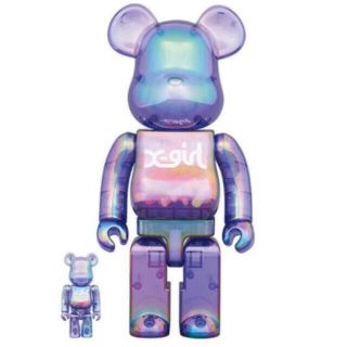 ベアブリック(BE@RBRICK)のBE@RBRICK X-girl CLEAR PURPLE 100％&400％(フィギュア)