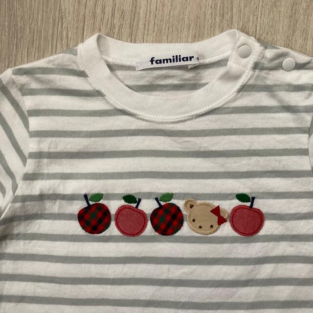 familiar(ファミリア)のファミリア ボーダー ロンT 90 キッズ/ベビー/マタニティのキッズ服女の子用(90cm~)(Tシャツ/カットソー)の商品写真