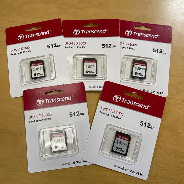 Transcend(トランセンド)の512GB SDカード UHS-I SD 300S（5枚セット） スマホ/家電/カメラのスマホ/家電/カメラ その他(その他)の商品写真