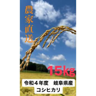 【令和4年岐阜県産　新米】コシヒカリ　15キロ(米/穀物)