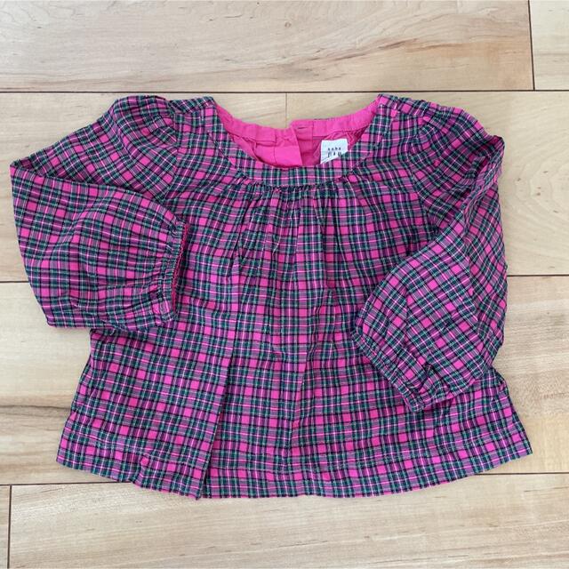 babyGAP(ベビーギャップ)のbaby GAP チェックトップス キッズ/ベビー/マタニティのキッズ服女の子用(90cm~)(Tシャツ/カットソー)の商品写真