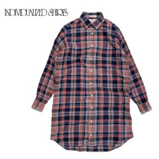 インディヴィジュアライズドシャツ(INDIVIDUALIZED SHIRTS)の☆良品 インディヴィジュアライズドシャツ マドラスチェック シャツ ワンピース(ロングワンピース/マキシワンピース)